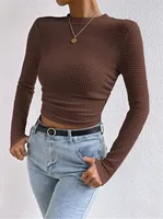 Women's Adults T-shirt Pullovers Long Sleeve T-Shirts European And American Wind Streetwear Stripes/Plaid sku image 8