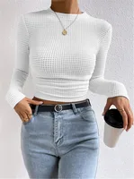 Women's Adults T-shirt Pullovers Long Sleeve T-Shirts European And American Wind Streetwear Stripes/Plaid sku image 10