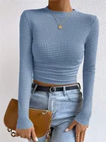 Women's Adults T-shirt Pullovers Long Sleeve T-Shirts European And American Wind Streetwear Stripes/Plaid sku image 15