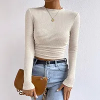 Women's Adults T-shirt Pullovers Long Sleeve T-Shirts European And American Wind Streetwear Stripes/Plaid main image 3
