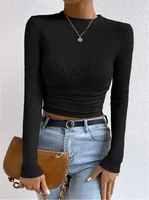 Women's Adults T-shirt Pullovers Long Sleeve T-Shirts European And American Wind Streetwear Stripes/Plaid sku image 6