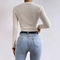 Women's Adults T-shirt Pullovers Long Sleeve T-Shirts European And American Wind Streetwear Stripes/Plaid main image 2