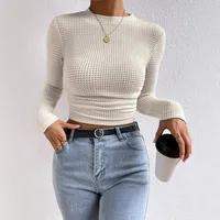 Women's Adults T-shirt Pullovers Long Sleeve T-Shirts European And American Wind Streetwear Stripes/Plaid main image 4