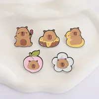 Cartoon Style Cute Capybara Alloy Stamping Stoving Varnish Plating Women's Brooches main image 5