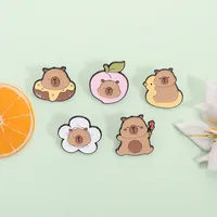 Cartoon Style Cute Capybara Alloy Stamping Stoving Varnish Plating Women's Brooches main image 7