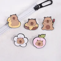 Cartoon Style Cute Capybara Alloy Stamping Stoving Varnish Plating Women's Brooches main image 3