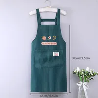 New Cotton And Linen Apron Household Women's Kitchen Cooking Small Fresh Thin Breathable Work Clothes Cotton And Linen Encircled Milk Tea sku image 9