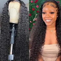 Unisex Elegant Casual Street Real Hair Homogeneous And Oblique Long Curly Hair Wigs main image 3