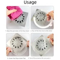 Bathroom Toilet Disposable Floor Drain Stickers Kitchen Sewer Insect-proof Self-adhesive Fiber Round Filter Gauze Stickers main image 4