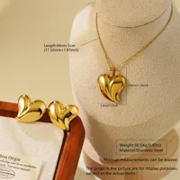 Elegant Streetwear Flower 304 Stainless Steel 18K Gold Plated Imitation Gold  Women's Earrings Necklace Jewelry Set main image 6