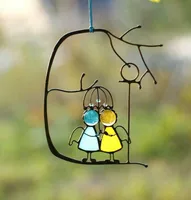 Source Factory  Valentine's Day New Suncatcher Color Art Window Pendant Couple Decorative Gift sku image 2