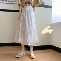 Women's Pleated Skirt Casual Elastic Waist Pleated Solid Color Midi Dress Outdoor Daily main image 3