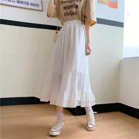 Women's Pleated Skirt Casual Elastic Waist Pleated Solid Color Midi Dress Outdoor Daily main image 4
