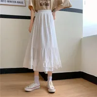 Women's Pleated Skirt Casual Elastic Waist Pleated Solid Color Midi Dress Outdoor Daily main image 5