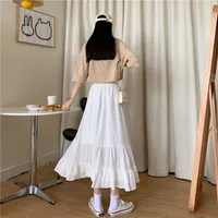 Women's Pleated Skirt Casual Elastic Waist Pleated Solid Color Midi Dress Outdoor Daily main image 8