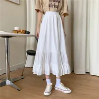 Women's Pleated Skirt Casual Elastic Waist Pleated Solid Color Midi Dress Outdoor Daily main image 1