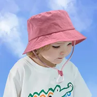 Children Unisex Cute Pastoral Solid Color Drawstring Bucket Hat main image 2