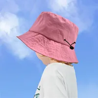 Children Unisex Cute Pastoral Solid Color Drawstring Bucket Hat main image 3