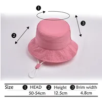 Children Unisex Cute Pastoral Solid Color Drawstring Bucket Hat main image 5