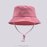 Children Unisex Cute Pastoral Solid Color Drawstring Bucket Hat sku image 1