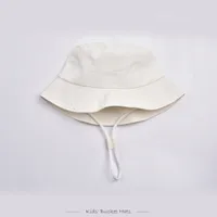 Children Unisex Cute Pastoral Solid Color Drawstring Bucket Hat sku image 2
