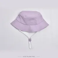 Children Unisex Cute Pastoral Solid Color Drawstring Bucket Hat sku image 4