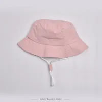 Children Unisex Cute Pastoral Solid Color Drawstring Bucket Hat sku image 5