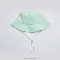 Children Unisex Cute Pastoral Solid Color Drawstring Bucket Hat sku image 7