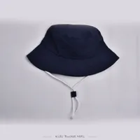 Children Unisex Cute Pastoral Solid Color Drawstring Bucket Hat sku image 12