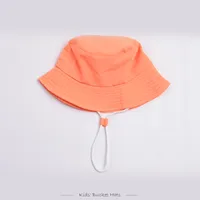 Children Unisex Cute Pastoral Solid Color Drawstring Bucket Hat sku image 13