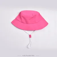 Children Unisex Cute Pastoral Solid Color Drawstring Bucket Hat sku image 14