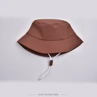 Children Unisex Cute Pastoral Solid Color Drawstring Bucket Hat sku image 10