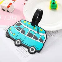 New Car Pvc Soft Rubber Luggage Tag Cartoon Luggage Tag Boarding Pass Card Set Luggage Pendant sku image 1