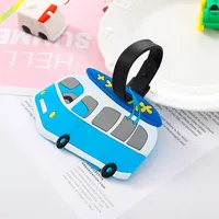 New Car Pvc Soft Rubber Luggage Tag Cartoon Luggage Tag Boarding Pass Card Set Luggage Pendant sku image 5