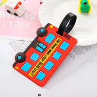 New Car Pvc Soft Rubber Luggage Tag Cartoon Luggage Tag Boarding Pass Card Set Luggage Pendant sku image 2