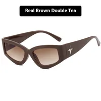 Personality Punk Street Solid Color Ac Special-Shaped Mirror Full Frame Glasses sku image 5