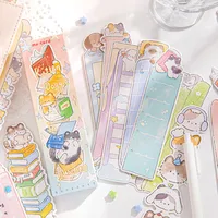 Animal Cartoon Cat Class Learning School Paper Cartoon Style Cute Preppy Style Bookmark main image 2