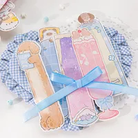Animal Cartoon Cat Class Learning School Paper Cartoon Style Cute Preppy Style Bookmark main image 3