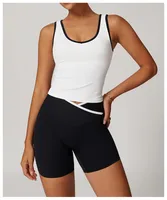 Sport Style Solid Color Nylon Spandex U Neck Active Tops Sports Top main image 3