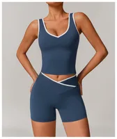 Sport Style Solid Color Nylon Spandex U Neck Active Tops Sports Top main image 4