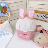 Children Unisex Nylon Rabbit Cute Square Zipper Fanny Pack sku image 1
