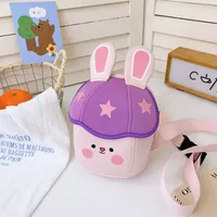 Children Unisex Nylon Rabbit Cute Square Zipper Fanny Pack sku image 3