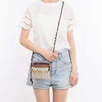 Women's Straw Flower Vacation Beach Beading Weave Straw Bucket String Bucket Bag Straw Bag main image 2