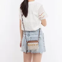 Women's Straw Flower Vacation Beach Beading Weave Straw Bucket String Bucket Bag Straw Bag main image 3