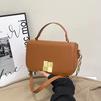 Women's PU Solid Color Elegant Classic Style Square Magnetic Buckle Handbag Crossbody Bag main image 2