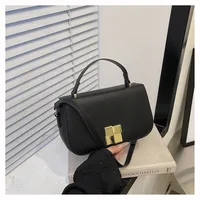 Women's PU Solid Color Elegant Classic Style Square Magnetic Buckle Handbag Crossbody Bag sku image 1