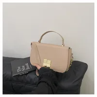 Women's PU Solid Color Elegant Classic Style Square Magnetic Buckle Handbag Crossbody Bag sku image 3