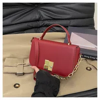 Women's PU Solid Color Elegant Classic Style Square Magnetic Buckle Handbag Crossbody Bag sku image 4