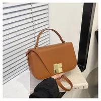 Women's PU Solid Color Elegant Classic Style Square Magnetic Buckle Handbag Crossbody Bag sku image 5