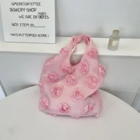 Women's Polyester Flower Elegant Streetwear Square Open Shoulder Bag Shopping Bags sku image 2
